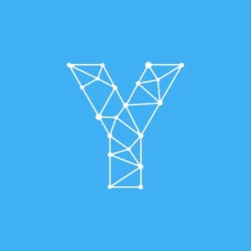 Vector Logo Letter Y Dots Lines Ilustración de archivo