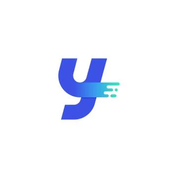 Vector Logo Letter Y Modern Blue Green Gradient on Right Side Stock Illustration