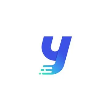 Vector Logo Letter Y Modern Blue Green Gradient on Bottom Left Side Ilustración de archivo