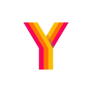 Vector Logo Letter Y Red Glowing Stockillustratie