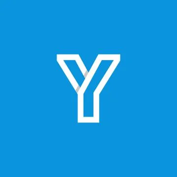 Vector Logo Letter Y White Stock Illustration