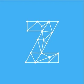 Vector Logo Letter Z Dots Lines Stock Illustration