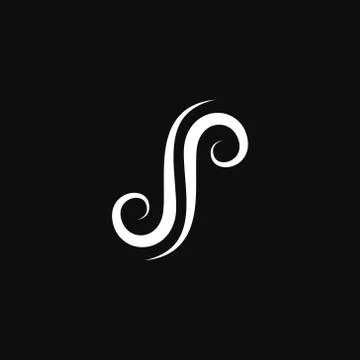 Vector Logo Letters JS Curved S Shape Ilustración de archivo