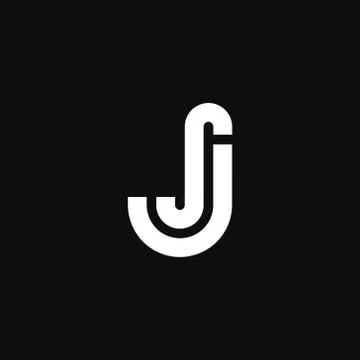 Vector Logo Letters JS J Shape Stock Illustration