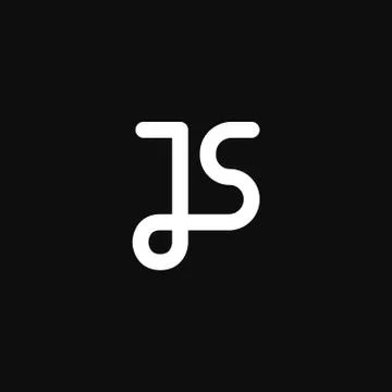 Vector Logo Letters JS Line Stock Illustration