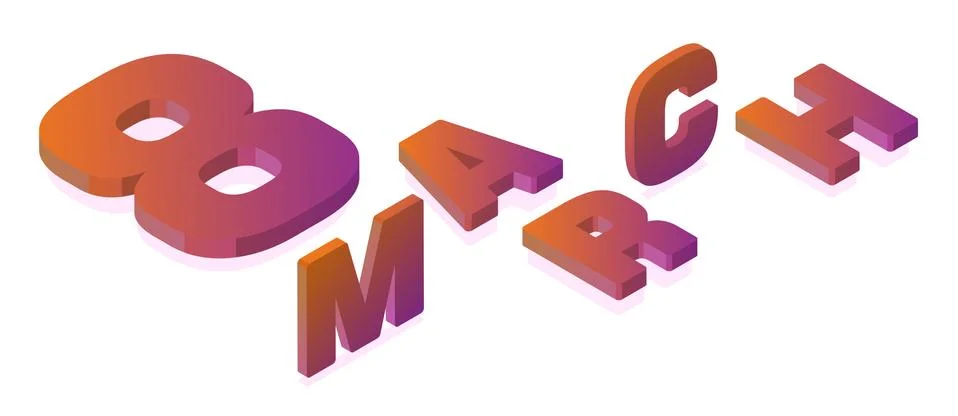 Vector logo March 8 isometric, happy womens day Stock Illustration