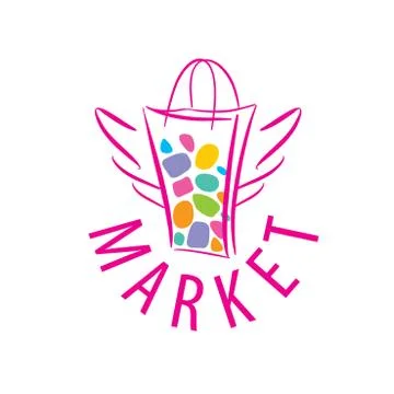 Vector logo market Stock Illustration