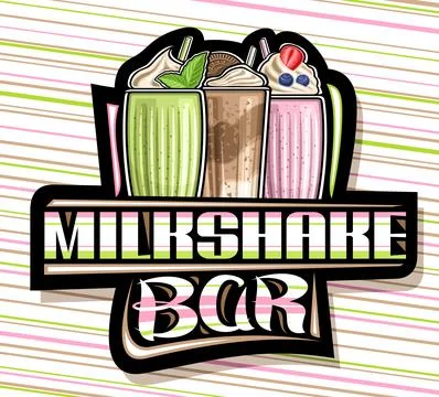 Vector logo for Milkshake Bar Ilustración de archivo