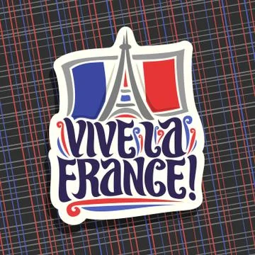 Vector logo for motto Vive La France! 스톡 일러스트