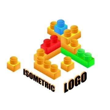 Vector logo of multi-colored parts of children's designer イラスト素材