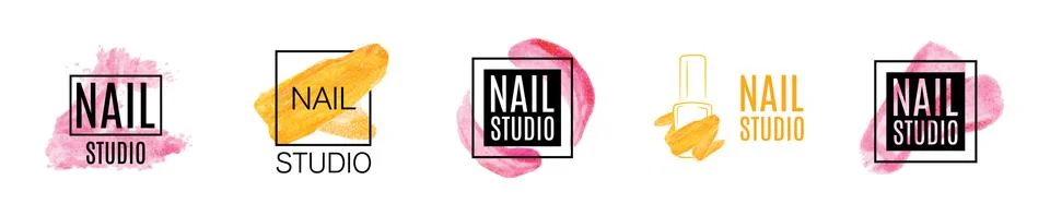 Vector logo of nail care Studio, nail Polish Stock Illustration