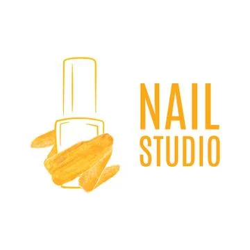 Vector logo of nail care Studio, nail Polish Illustrazione stock