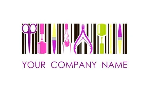 Vector logo for nail design company. Concept design logo Stock Illustration