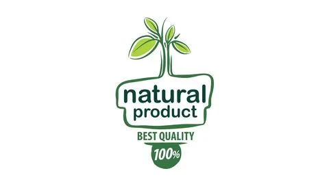 Vector logo of a natural product, hand-drawn in an artistic style 스톡 일러스트