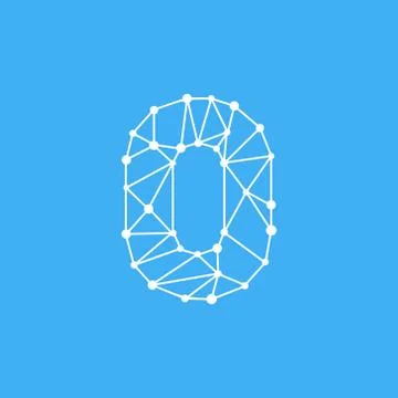 Vector Logo Number 0 Dots Lines Stock Illustration