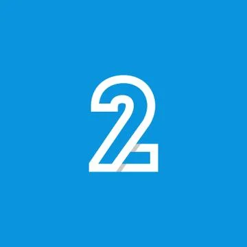 Vector Logo Number 2 White Stock Illustration