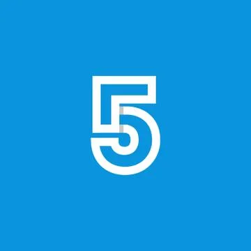 Vector Logo Number 5 White Stockillustratie