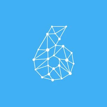 Vector Logo Number 6 Dots Lines Stock Illustration