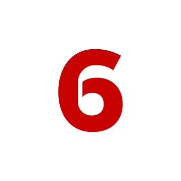 Vector Logo Number 6 Red Stock Illustration