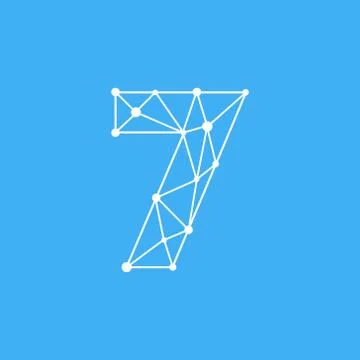 Vector Logo Number 7 Dots Lines Stock Illustration
