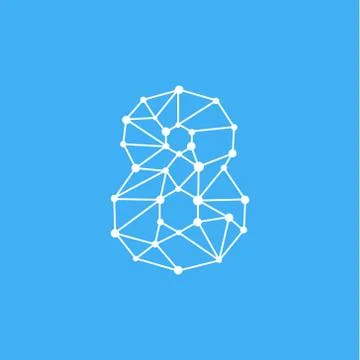 Vector Logo Number 8 Dots Lines Stock Illustration