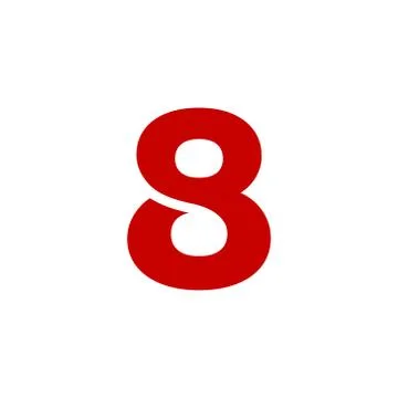 Vector Logo Number 8 Red Stock Illustration