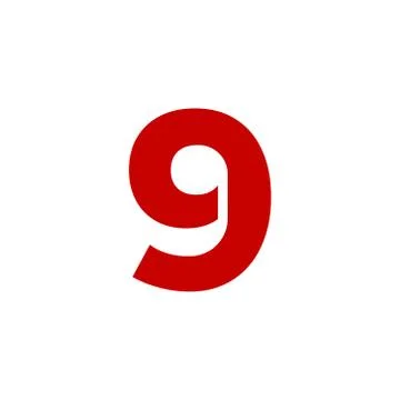 Vector Logo Number 9 Red Illustrazione stock