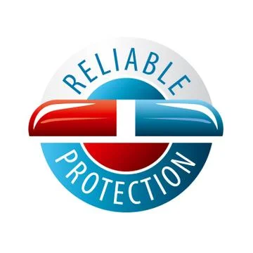 Vector logo object well protected Illustrazione stock