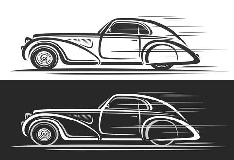 Vector logo for Old Timer Coupe Car 库存插图