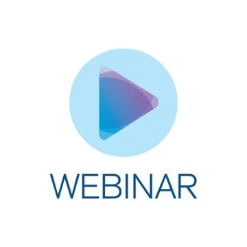 Vector logo for online webinar, web conference Stock Illustration