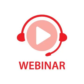 Vector logo for online webinar, web conference Stock Illustration
