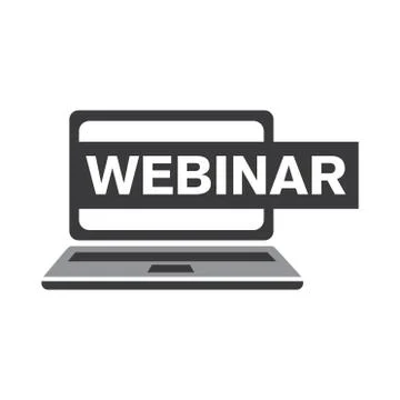 Vector logo for online webinar, web conference Stock Illustration