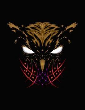 Vector logo owl on the dark background Stock Illustration