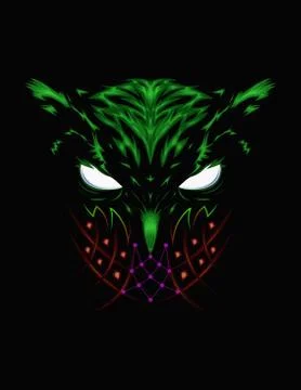 Vector logo owl on the dark background Stock Illustration