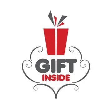 Vector logo with patterns and red box Stockillustratie