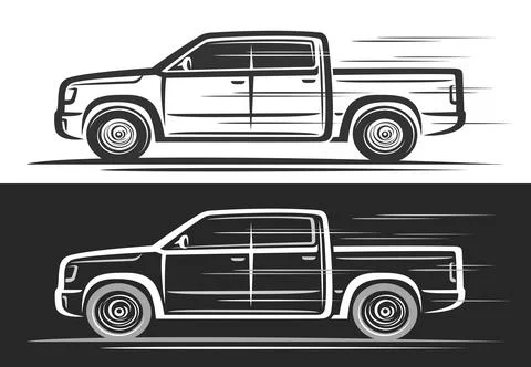 Vector logo for Pickup Truck Ilustração Stock
