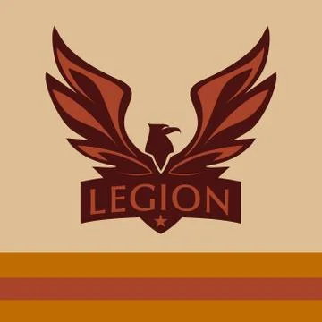 Vector logo with a picture of an eagle. Legion Stock Illustration