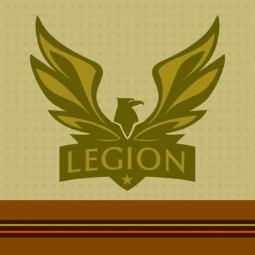Vector logo with a picture of an eagle. Legion Stock Illustration