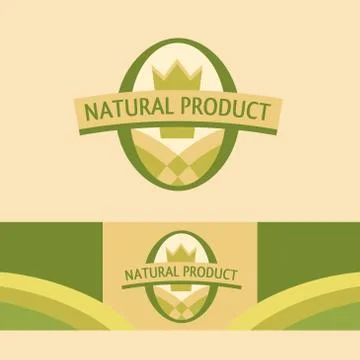 Vector logo with a picture of the field, the corona. Premium products of Stock Illustration