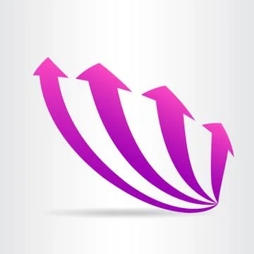Vector logo with pink arrows. Illustrazione stock