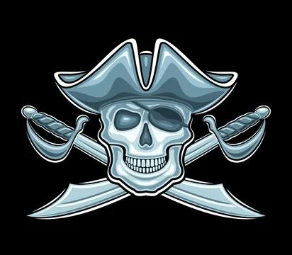 Vector logo for Pirate Skull Stock Illustration