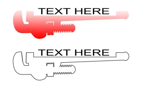 Vector logo for plumber composed of a wrench pipe with space dedicated to a Stock Illustration