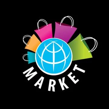 Vector logo purchases of goods all over the world Ilustração Stock