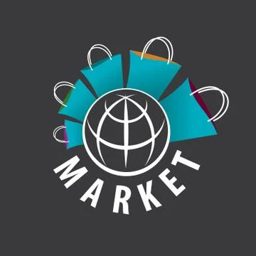 Vector logo purchases of goods all over the world Ilustração Stock
