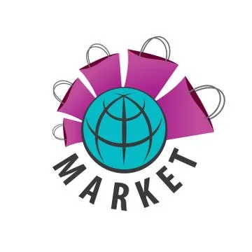 Vector logo purchases of goods all over the world Stock Illustration