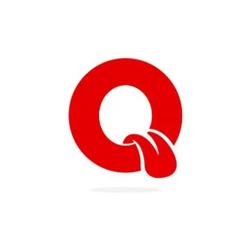 Vector Logo Q With Tongue Stock Illustration