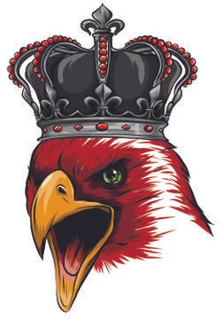 The Vector logo queen of eagles. Cute crown print style eagle of background. 스톡 일러스트