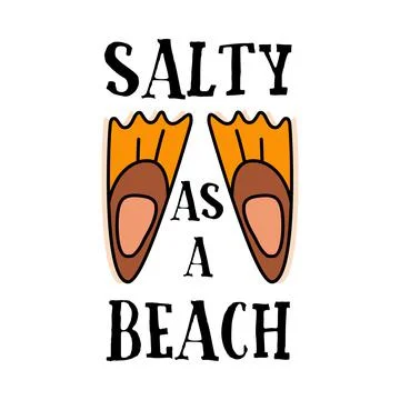 Vector logo with quote and flippers on white background Stock Illustration