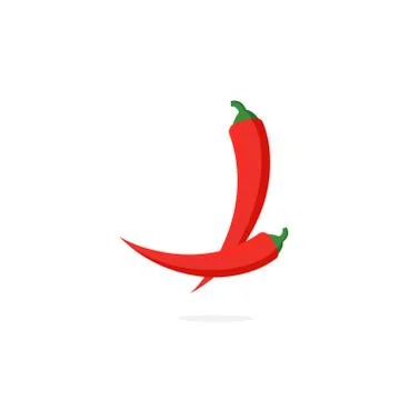 Vector Logo Red Chili Pepper Letter J Stock Illustration