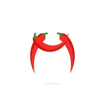 Vector Logo Red Chili Pepper Letter M Stock Illustration
